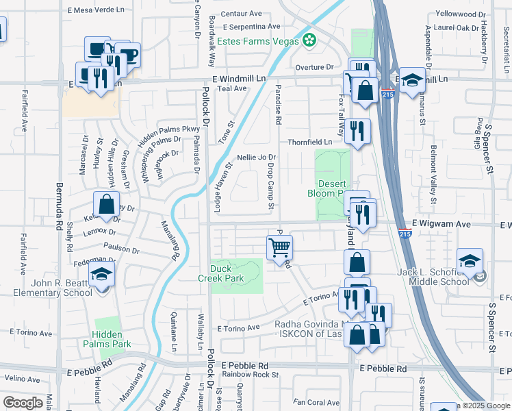 map of restaurants, bars, coffee shops, grocery stores, and more near 933 Prairie Grass Drive in Las Vegas