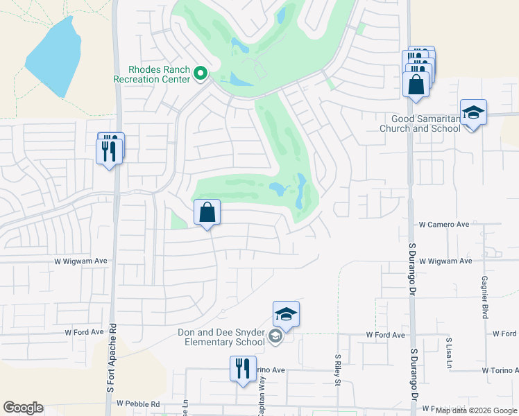 map of restaurants, bars, coffee shops, grocery stores, and more near 69 Crooked Putter Drive in Las Vegas