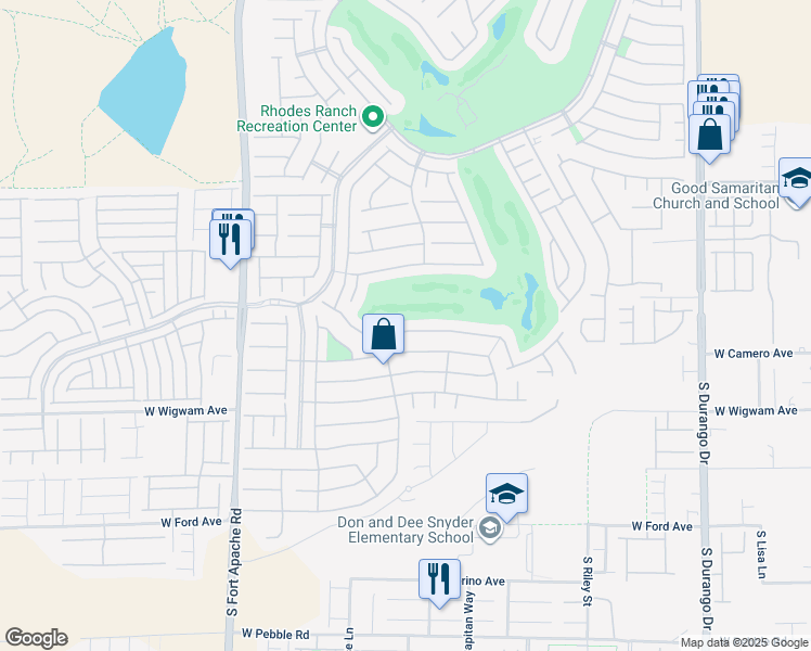 map of restaurants, bars, coffee shops, grocery stores, and more near 134 Crooked Putter Drive in Las Vegas