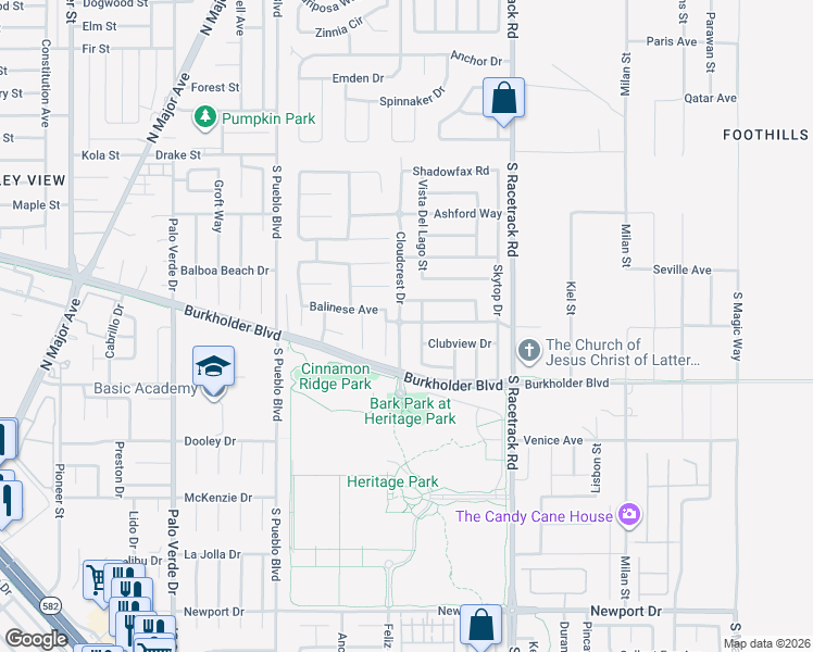 map of restaurants, bars, coffee shops, grocery stores, and more near 158 Cloudcrest Drive in Henderson
