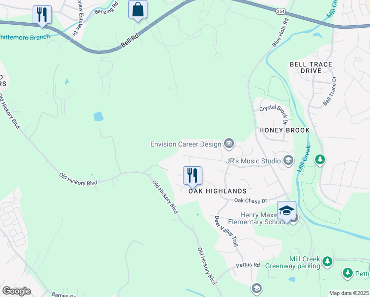 map of restaurants, bars, coffee shops, grocery stores, and more near 4973 Alexis Drive in Nashville