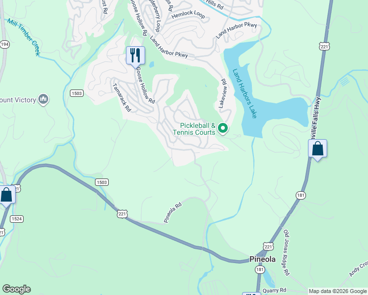 map of restaurants, bars, coffee shops, grocery stores, and more near 2301-2399 Goose Hollow Rd in Newland