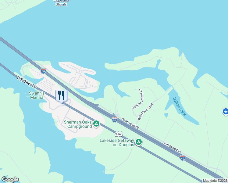 map of restaurants, bars, coffee shops, grocery stores, and more near 656 Norris Dr in Dandridge