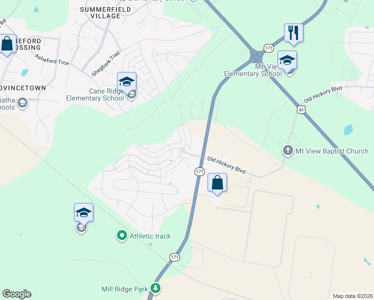 map of restaurants, bars, coffee shops, grocery stores, and more near 1652 Sprucedale Drive in Nashville