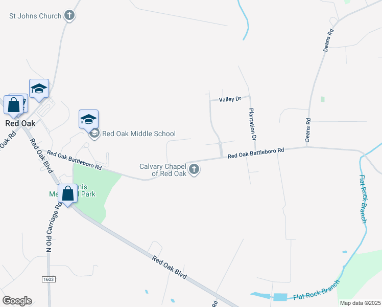 map of restaurants, bars, coffee shops, grocery stores, and more near 3772 Red Oak Battleboro Rd in Battleboro