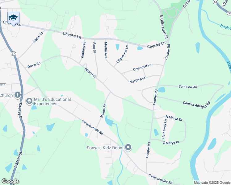 map of restaurants, bars, coffee shops, grocery stores, and more near 514 Dixon Road in Graham