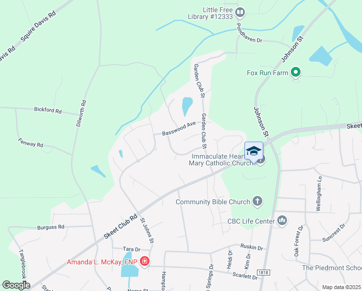 map of restaurants, bars, coffee shops, grocery stores, and more near 1000 Flintwood Court in High Point