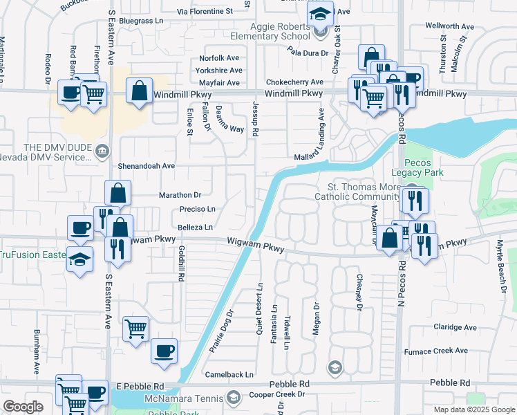 map of restaurants, bars, coffee shops, grocery stores, and more near 122 Jessup Road in Henderson