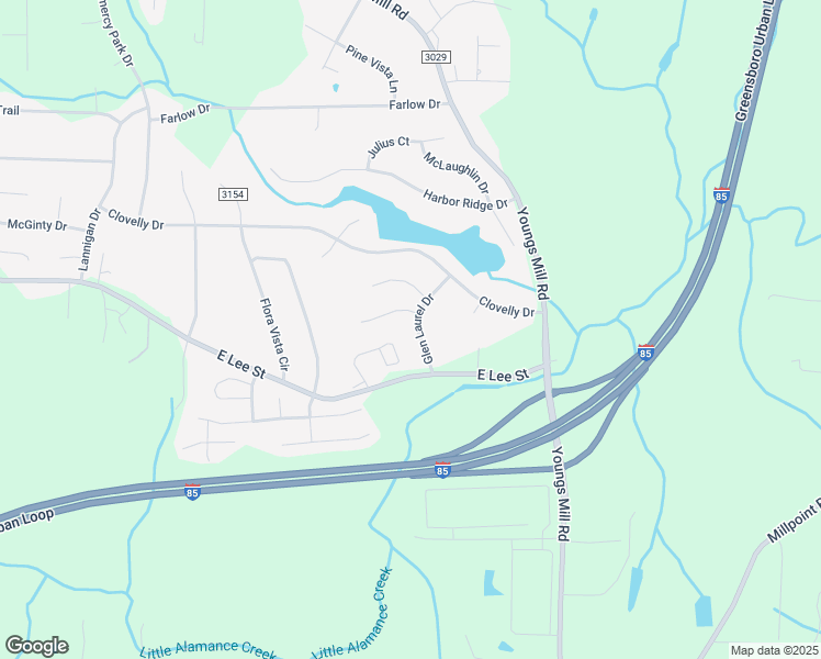 map of restaurants, bars, coffee shops, grocery stores, and more near 2412 Glen Laurel Drive in Greensboro