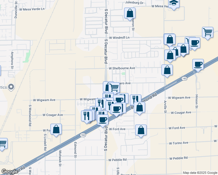 map of restaurants, bars, coffee shops, grocery stores, and more near 8429 Summers Ranch Court in Las Vegas