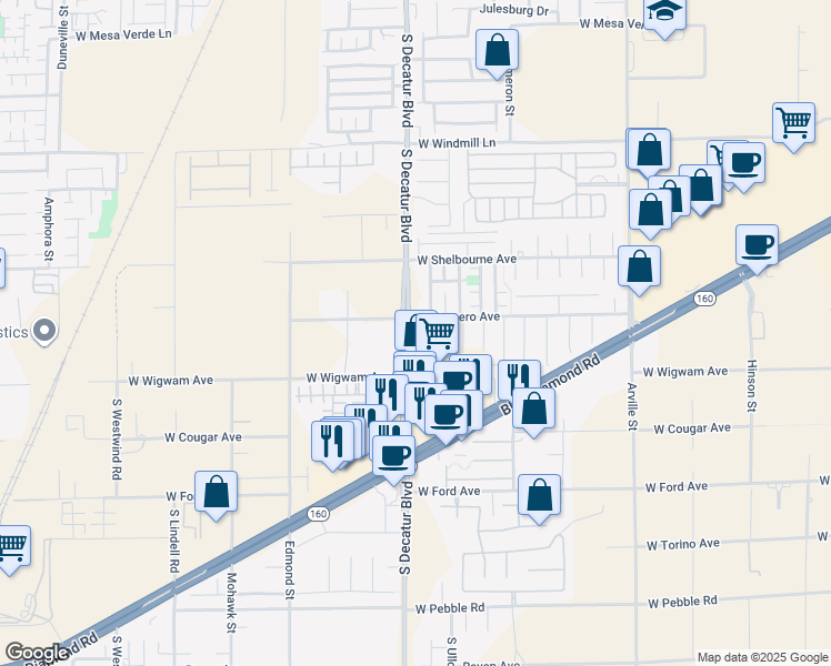 map of restaurants, bars, coffee shops, grocery stores, and more near 8429 Summers Ranch Court in Las Vegas