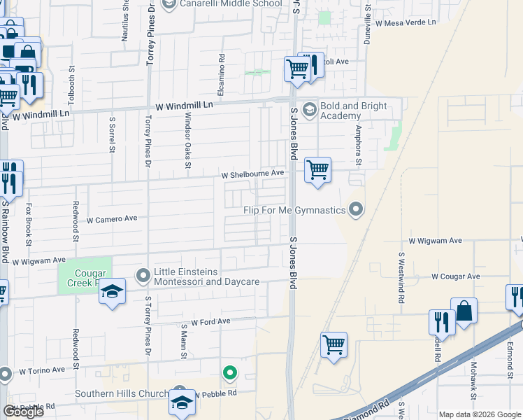 map of restaurants, bars, coffee shops, grocery stores, and more near 8440 Raven Crest Street in Las Vegas