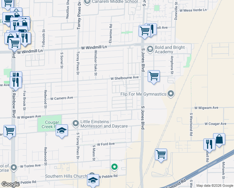 map of restaurants, bars, coffee shops, grocery stores, and more near 6234 Hopeful Light Avenue in Las Vegas