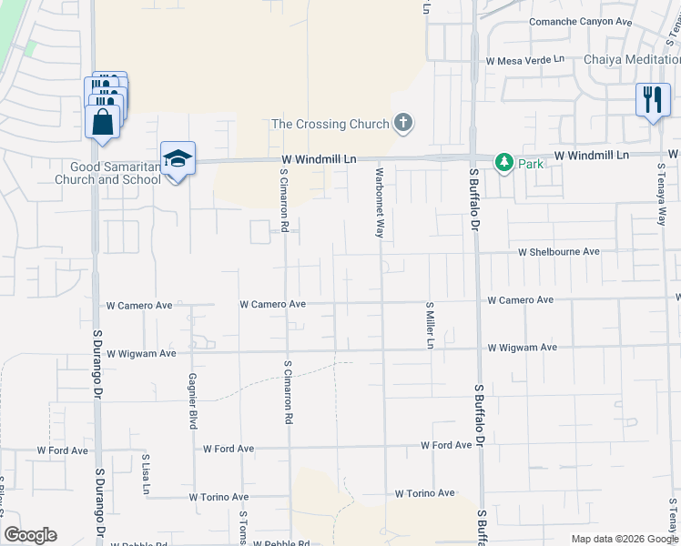 map of restaurants, bars, coffee shops, grocery stores, and more near 8365 Bomberos Court in Las Vegas