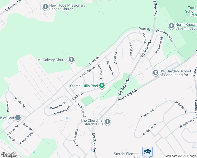 map of restaurants, bars, coffee shops, grocery stores, and more near 6716 Kohlston Road in Knoxville