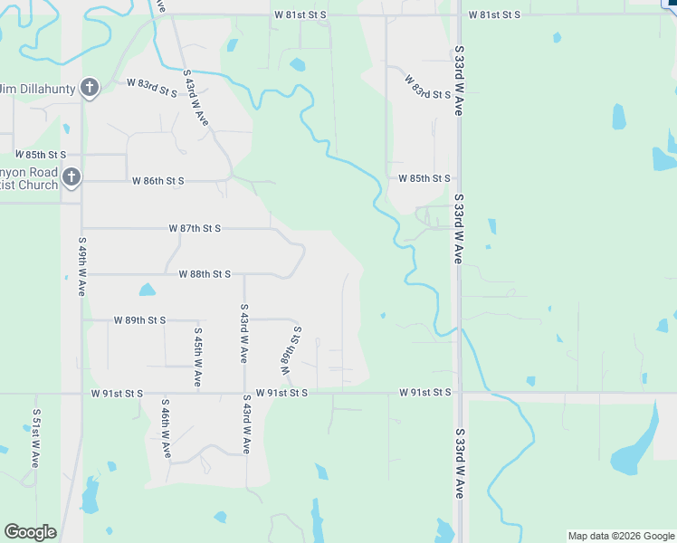 map of restaurants, bars, coffee shops, grocery stores, and more near 8902 South 39th West Avenue in Tulsa