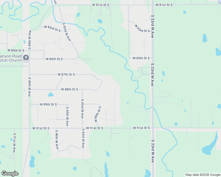 map of restaurants, bars, coffee shops, grocery stores, and more near 8902 South 39th West Avenue in Tulsa