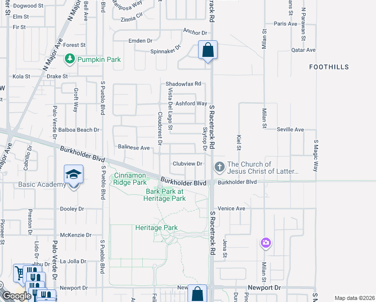 map of restaurants, bars, coffee shops, grocery stores, and more near 918 Clubview Drive in Henderson