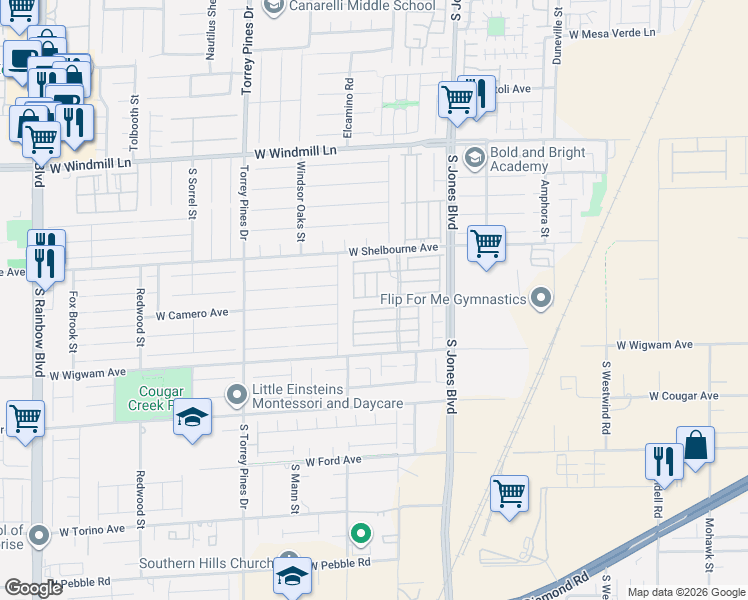 map of restaurants, bars, coffee shops, grocery stores, and more near 6234 Hopeful Light Avenue in Las Vegas