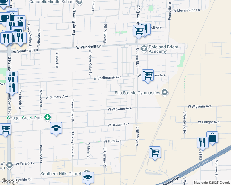 map of restaurants, bars, coffee shops, grocery stores, and more near 6239 Carson Hills Avenue in Las Vegas