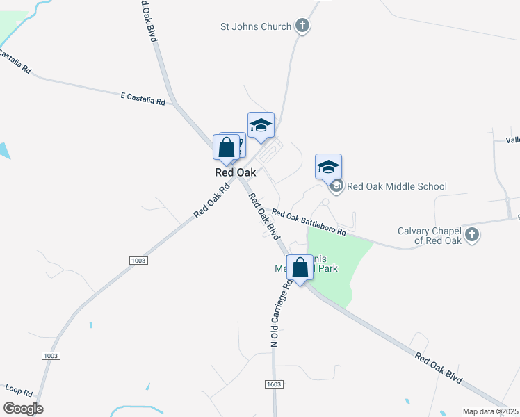 map of restaurants, bars, coffee shops, grocery stores, and more near 8134 Red Oak Boulevard in Rocky Mount