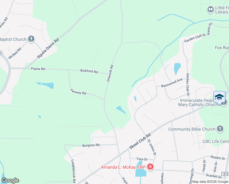 map of restaurants, bars, coffee shops, grocery stores, and more near 302 Dillworth Road in Kernersville