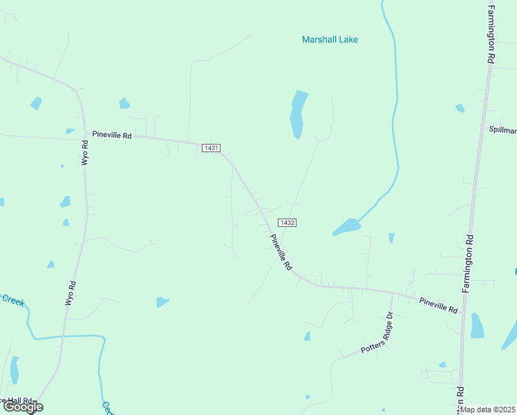 map of restaurants, bars, coffee shops, grocery stores, and more near Pineville Road in Mocksville