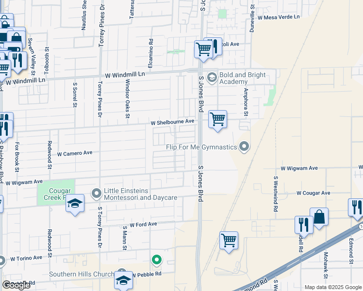 map of restaurants, bars, coffee shops, grocery stores, and more near 6183 Carson Hills Avenue in Las Vegas