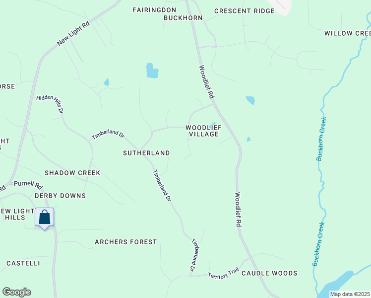 map of restaurants, bars, coffee shops, grocery stores, and more near 9001 New Century Road in Wake Forest