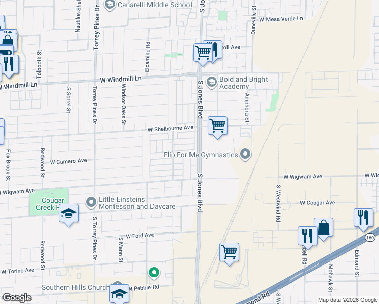 map of restaurants, bars, coffee shops, grocery stores, and more near 6143 Carson Hills Avenue in Las Vegas