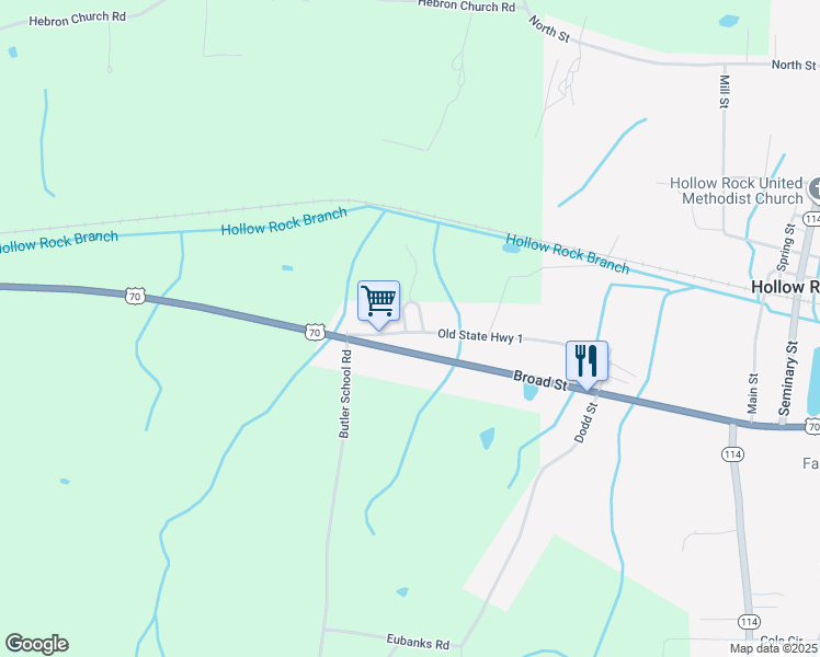 map of restaurants, bars, coffee shops, grocery stores, and more near 148 Old State Highway 1 in Hollow Rock