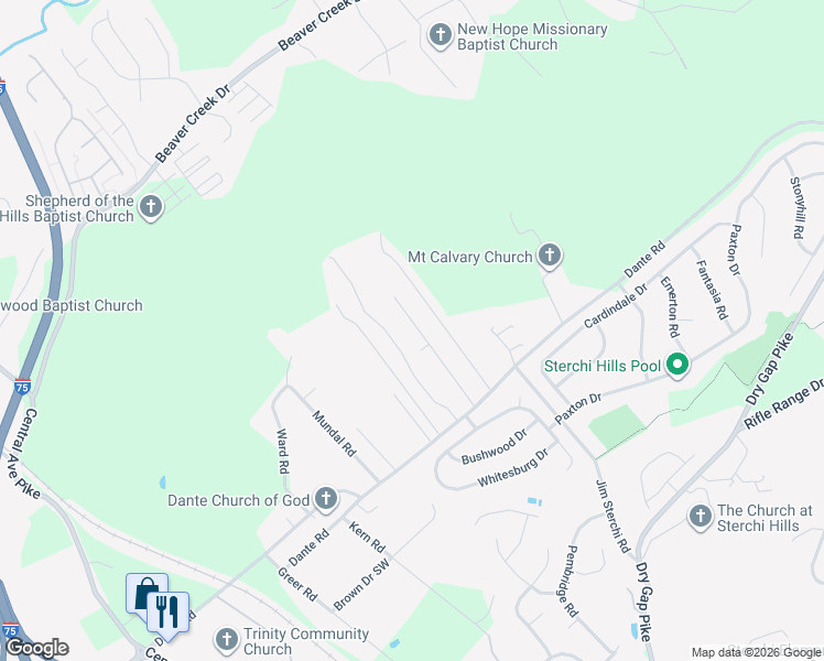 map of restaurants, bars, coffee shops, grocery stores, and more near 6901 Sam Tillery Road in Knoxville