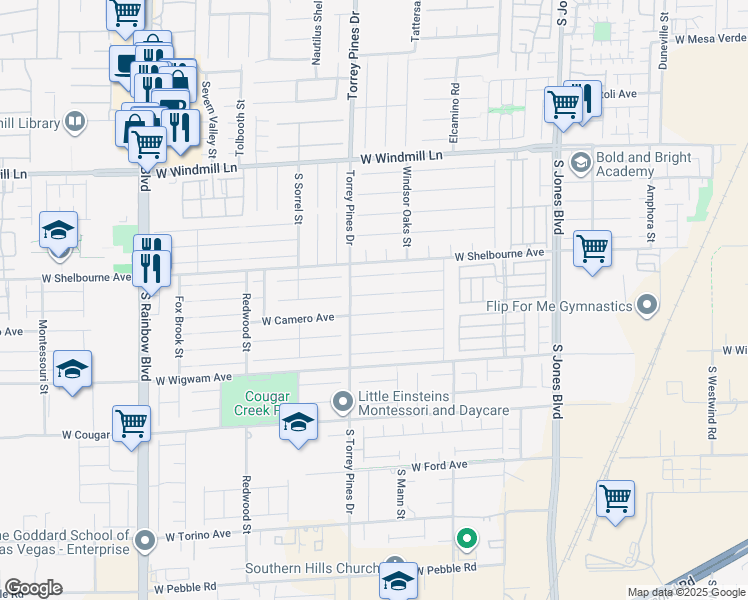 map of restaurants, bars, coffee shops, grocery stores, and more near 6421 Jade Mountain Court in Las Vegas