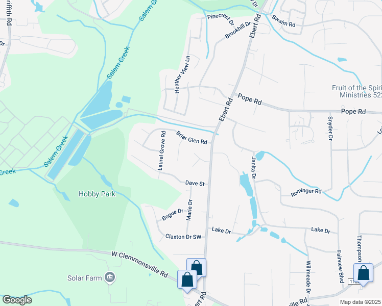 map of restaurants, bars, coffee shops, grocery stores, and more near 2310 Piccadilly Pines Ct in Winston-Salem