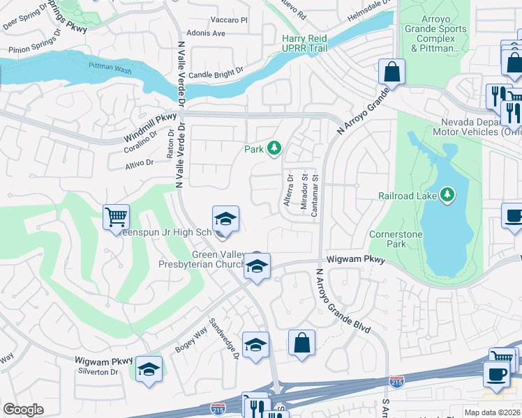 map of restaurants, bars, coffee shops, grocery stores, and more near 1759 Sunflower Court in Henderson