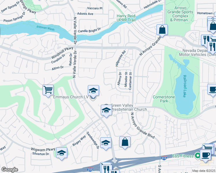 map of restaurants, bars, coffee shops, grocery stores, and more near 151 Kachina Drive in Henderson