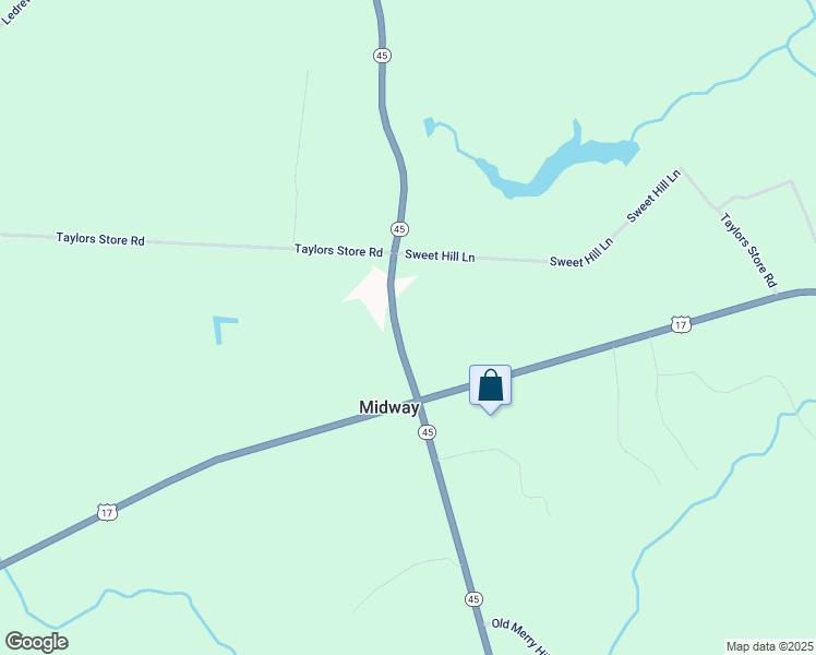map of restaurants, bars, coffee shops, grocery stores, and more near 118 North Carolina 45 in Merry Hill