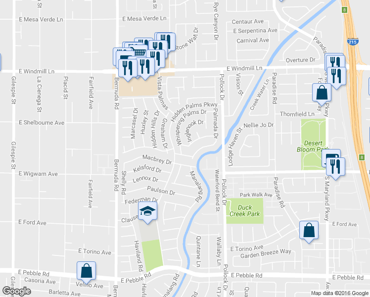 map of restaurants, bars, coffee shops, grocery stores, and more near 657 Thousand Oaks Dr in Las Vegas