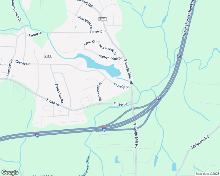 map of restaurants, bars, coffee shops, grocery stores, and more near 2402 Clovelly Court in Greensboro