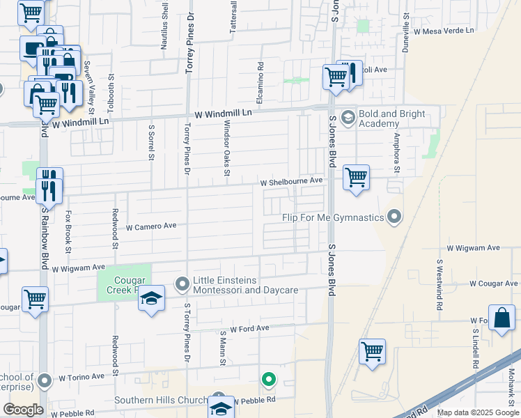 map of restaurants, bars, coffee shops, grocery stores, and more near 8375 Hunter Brook Street in Las Vegas