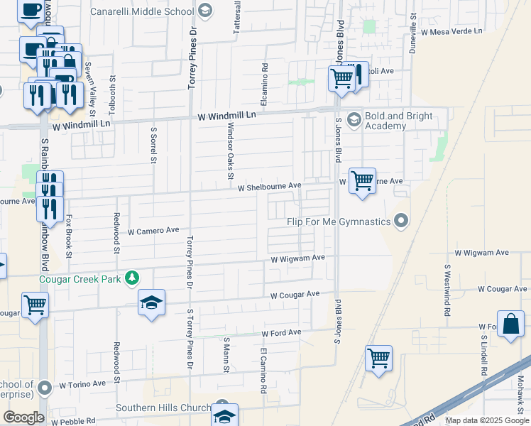 map of restaurants, bars, coffee shops, grocery stores, and more near 8375 Hunter Brook Street in Las Vegas
