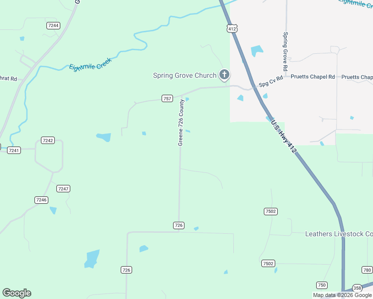 map of restaurants, bars, coffee shops, grocery stores, and more near 1185-1699 Greene Road 726 in Paragould