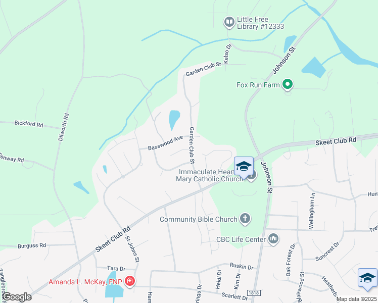 map of restaurants, bars, coffee shops, grocery stores, and more near 4329 Garden Club Street in High Point