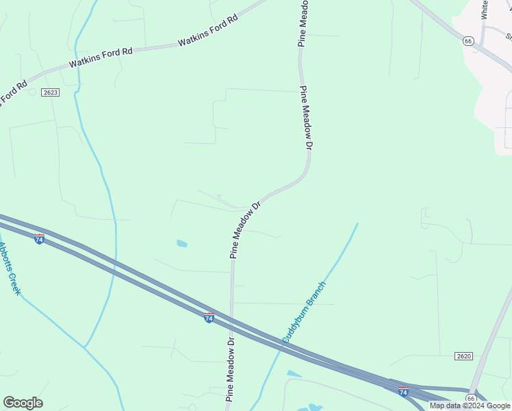 map of restaurants, bars, coffee shops, grocery stores, and more near 2428 Pine Meadow Drive in Kernersville
