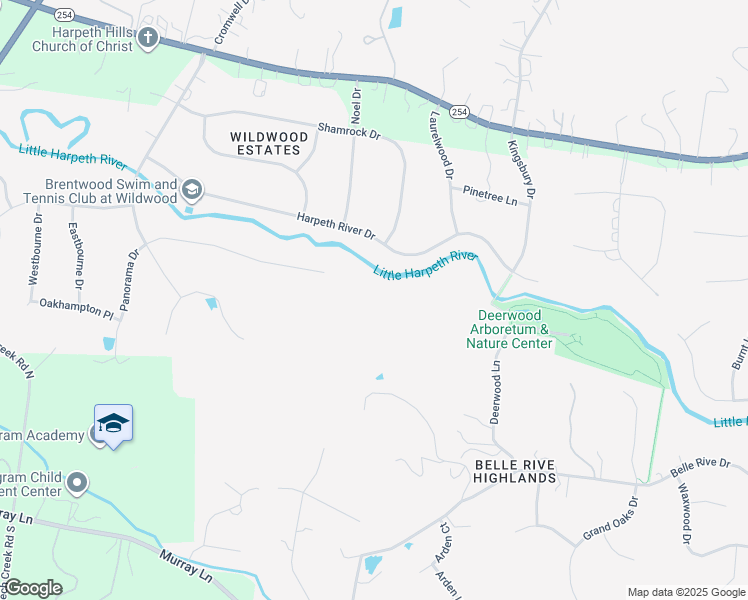 map of restaurants, bars, coffee shops, grocery stores, and more near 6313 Panorama Drive in Brentwood