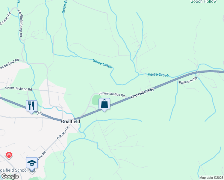 map of restaurants, bars, coffee shops, grocery stores, and more near 183 Jimmy Justice Road in Oliver Springs