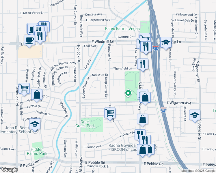 map of restaurants, bars, coffee shops, grocery stores, and more near 8396 Drop Camp Street in Las Vegas