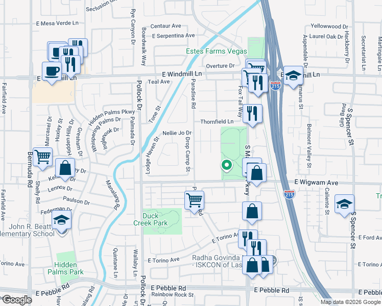 map of restaurants, bars, coffee shops, grocery stores, and more near 8396 Drop Camp Street in Las Vegas