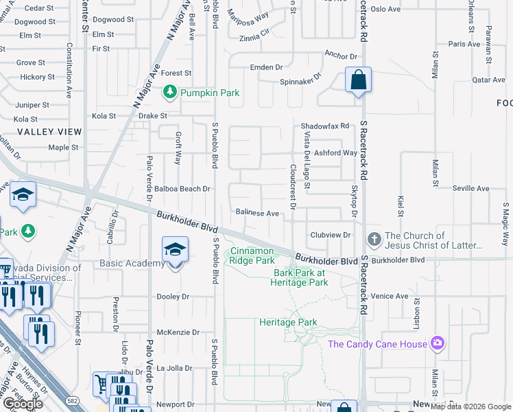 map of restaurants, bars, coffee shops, grocery stores, and more near 827 Cardamom Court in Henderson