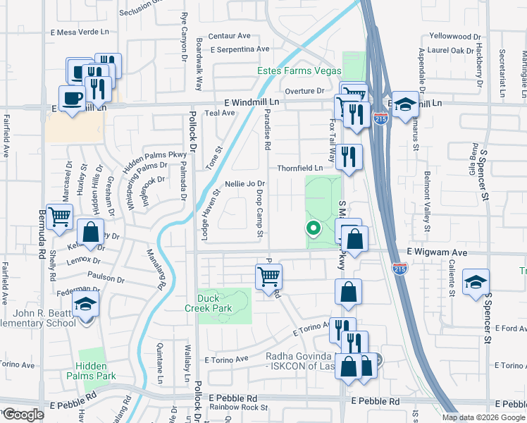 map of restaurants, bars, coffee shops, grocery stores, and more near 8379 Drop Camp Street in Las Vegas